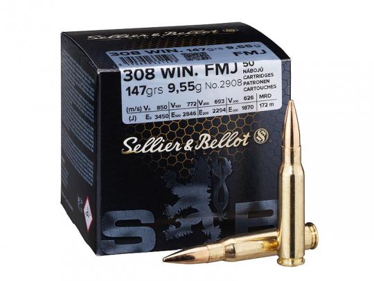 Sellier & Bellot .308 Winchester, FMJ 147 grs 1 Packung (50 Schuss á 1,276 €*)